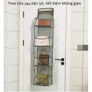 Túi lưới nhựa 3 chiều treo cửa sau 4-6 tầng - Đựng đồ gia đình, tiết kiệm chỗ