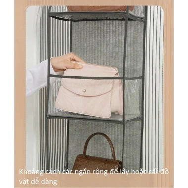 Túi lưới nhựa 3 chiều treo cửa sau 4-6 tầng - Đựng đồ gia đình, tiết kiệm chỗ