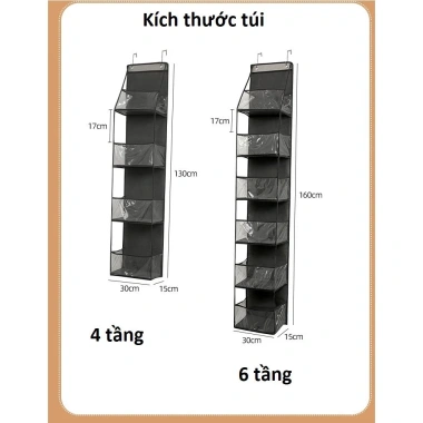 Túi lưới nhựa 3 chiều treo cửa sau 4-6 tầng - Đựng đồ gia đình, tiết kiệm chỗ