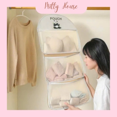 Túi Lưới Panda 3 Tầng Đa Năng Treo Đồ Lót Tất Vớ - Gọn Gàng Mitty House 3