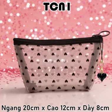 Túi Lưới Trái Tim Đựng Vật Dụng Trang Điểm & Đồ Cá Nhân - Tiện Ích, 17.279₫