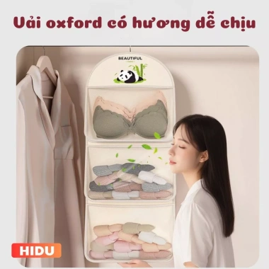 Túi Lưới Treo Đồ Lót 3 Tầng Gấp Gọn Có Móc Giỏ Đựng Cá Nhân Tiện Lợi Tủ 5