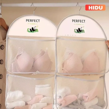 Túi Lưới Treo Đồ Lót 3 Tầng Gấp Gọn Có Móc Giỏ Đựng Cá Nhân Tiện Lợi Tủ 9