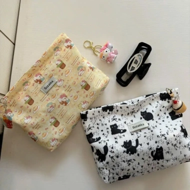 Túi make up T87 hình mèo dễ thương, sức chứa lớn, giá chỉ 34.000₫