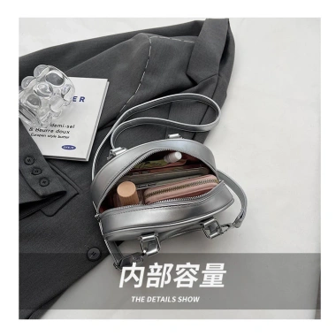 Túi mini Hàn Quốc Retro bé gái màu trơn PU, kéo chống trộm, điều chỉnh vai, dung lượng lớn 273k