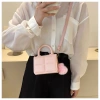 Túi Mini Nữ Đeo Chéo Dập Nổi Ô Vuông Phối Quả Bông Xinh Xắn - Giá 58.000 QGStore 6