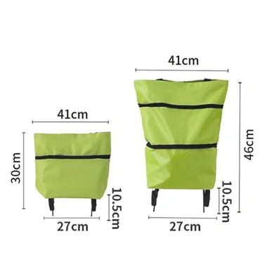 Túi mua sắm gập gọn bánh xe 360 chống thấm, kéo đẩy tiện lợi cho chợ và siêu thị, giá 47.040₫ 9