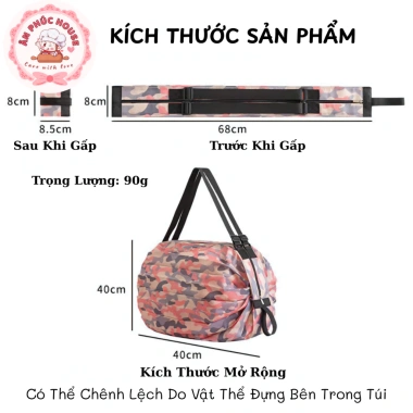 Túi Mua Sắm và Du Lịch Gấp Gọn Di Động - Tiện Lợi, Sức Chứa Lớn, Chống Thấm Nước, Giá 55.000 7