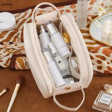 Túi mỹ phẩm 3 lớp công suất lớn - Đựng trang điểm, cọ, phụ kiện du lịch, giá chỉ 84.800₫