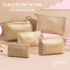 Túi mỹ phẩm du lịch da PU chống thấm nước, pastel màu, quai xách tiện lợi Hàn Quốc TMP47 7