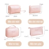 Túi mỹ phẩm du lịch da PU chống thấm nước, pastel màu, quai xách tiện lợi Hàn Quốc TMP47 9
