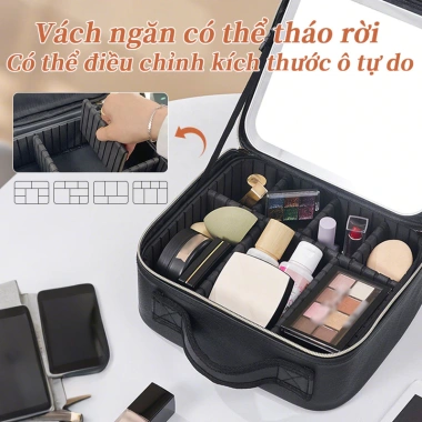 Túi mỹ phẩm LED tích hợp đèn sáng và gương phóng đại - Giao trong 24h, chỉ 349.000đ