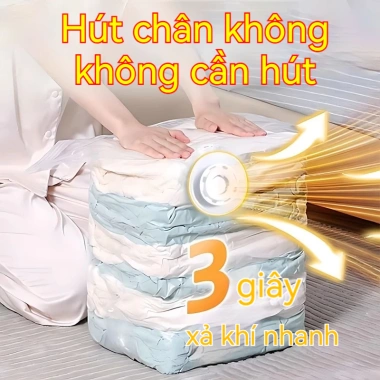 Túi nén chân không ba chiều dày, không cần bơm hút - Lưu trữ quần áo tiện lợi, siêu tiết kiệm không gian 2