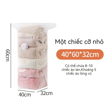 Túi nén chân không ba chiều dày, không cần bơm hút - Lưu trữ quần áo tiện lợi, siêu tiết kiệm không gian 10