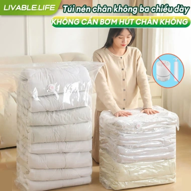 Túi nén chân không dày không cần bơm hút - Lưu trữ quần áo trong 3s, giá 20.400₫