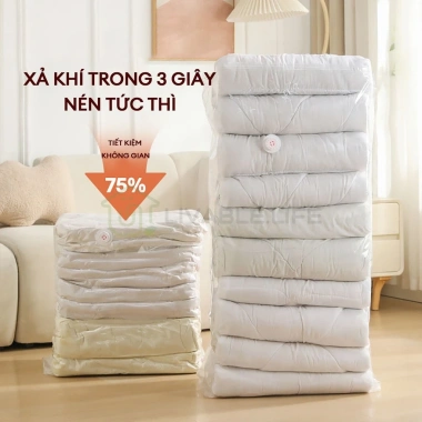 Túi nén chân không dày không cần bơm hút - Lưu trữ quần áo trong 3s, giá 20.400₫