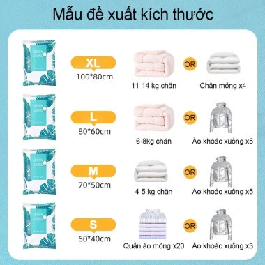 Túi nén chân không du lịch đa năng, tái sử dụng, đóng lại tiện lợi, giá 20.000đ