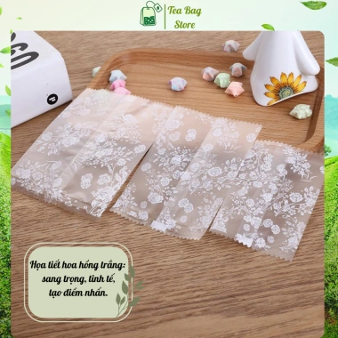 Túi nylon hoa hồng đựng bánh hàn nhiệt Tea Bag, trong suốt in hoa, handmade cho cookies và trà - 15.000₫ 4 Túi nylon hoa hồng đựng bánh hàn nhiệt Tea Bag, trong suốt in hoa, handmade cho cookies và trà - 15.000₫ 4