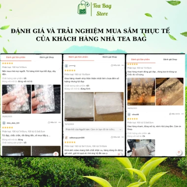 Túi nylon hoa hồng đựng bánh hàn nhiệt Tea Bag, trong suốt in hoa, handmade cho cookies và trà - 15.000₫