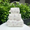 Túi Pouch Vải Hoa Nhí Tím Đựng Đồ Trang Điểm - Tiện Dụng, Xinh Xắn, Giá 109.000₫