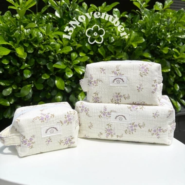 Túi Pouch Vải Hoa Nhí Tím Đựng Đồ Trang Điểm - Tiện Dụng, Xinh Xắn, Giá 109.000₫ 5 Túi Pouch Vải Hoa Nhí Tím Đựng Đồ Trang Điểm - Tiện Dụng, Xinh Xắn, Giá 109.000₫ 5