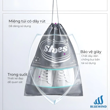 Túi rút giày BLUEWIND PP không dệt 3 size - Tiện lợi, nhỏ gọn cho du lịch, gym, công tác - 10.000đ