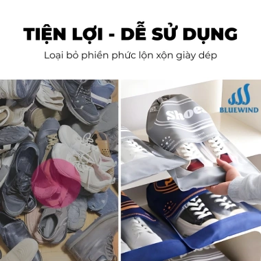 Túi rút giày BLUEWIND PP không dệt 3 size - Tiện lợi, nhỏ gọn cho du lịch, gym, công tác - 10.000đ 3 Túi rút giày BLUEWIND PP không dệt 3 size - Tiện lợi, nhỏ gọn cho du lịch, gym, công tác - 10.000đ 3