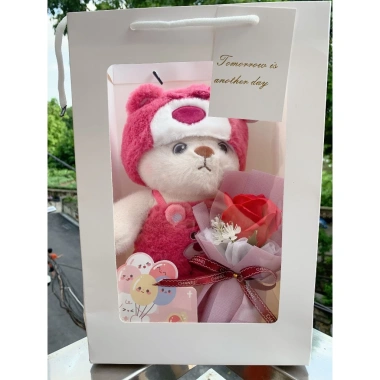 Túi Set Quà Tặng Gấu Bông, Hoa, Thiệp, Đèn LED Valentine 14/2 - 8/3 Noel - Sinh Nhật - Chỉ 125.400₫