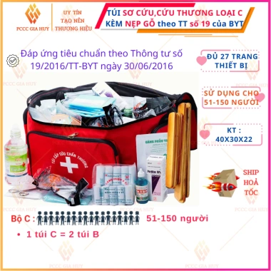 Túi Sơ Cứu Loại A,B,C kèm nẹp gỗ - Đầy đủ 27 trang thiết bị TT19 BYT, giảm giá 790k 3 Túi Sơ Cứu Loại A,B,C kèm nẹp gỗ - Đầy đủ 27 trang thiết bị TT19 BYT, giảm giá 790k 3