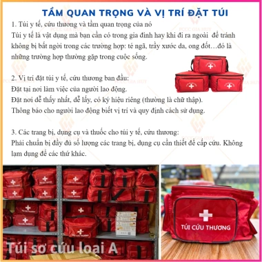 Túi Sơ Cứu Loại A,B,C kèm nẹp gỗ - Đầy đủ 27 trang thiết bị TT19 BYT, giảm giá 790k