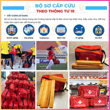 Túi Sơ Cứu Loại A,B,C kèm nẹp gỗ - Đầy đủ 27 trang thiết bị TT19 BYT, giảm giá 790k