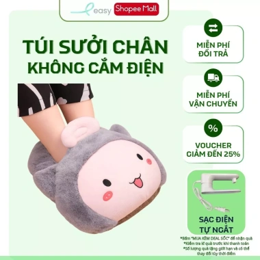 Túi sưởi chân sạc điện Easy - Máy ủ chân mùa lạnh, siêu an toàn, chất liệu mềm mịn, giảm còn 423.190₫