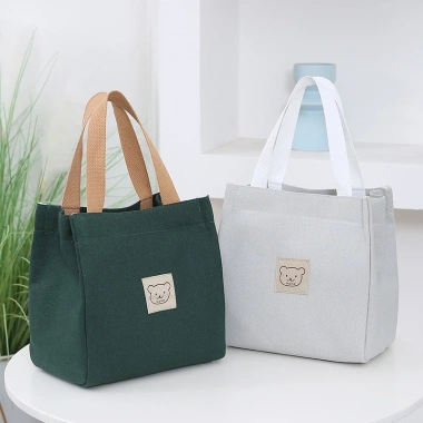 Túi Tone Vải Kaki Nhật Bản Đơn Giản Túi Bento Nhân Viên Văn Phòng Giá Ưu Đãi 45.990 VND 2