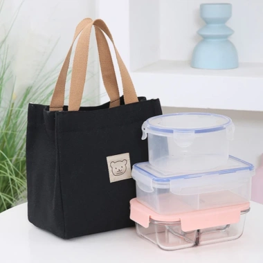 Túi Tone Vải Kaki Nhật Bản Đơn Giản Túi Bento Nhân Viên Văn Phòng Giá Ưu Đãi 45.990 VND 3