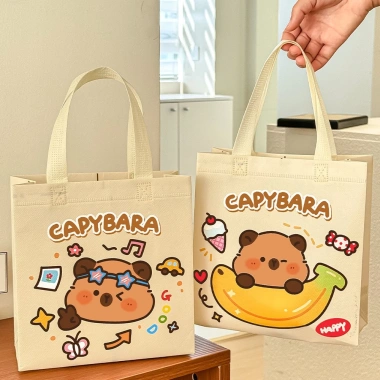 Túi Tote Vải Không Dệt Capybara - Túi Đựng Phụ Kiện Văn Phòng Giá 8.900 VND