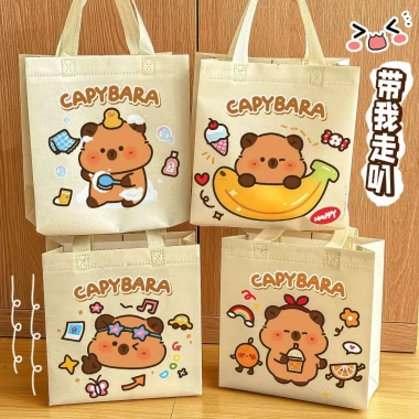 Túi Tote Vải Không Dệt Capybara - Túi Đựng Phụ Kiện Văn Phòng Giá 8.900 VND
