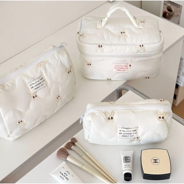 Túi trần bông du lịch, đựng đồ makeup, phụ kiện, hộp bút kính - Giá 79.900đ