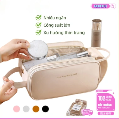 Túi Trang Điểm 8L Đai Đeo Chéo - 2 Khóa Kéo, Xách Tay Du Lịch, Giá 46.856 VND 2