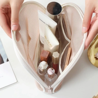 Túi trang điểm đa năng - Túi du lịch lưới cầm tay dung lượng lớn, vệ sinh cá nhân