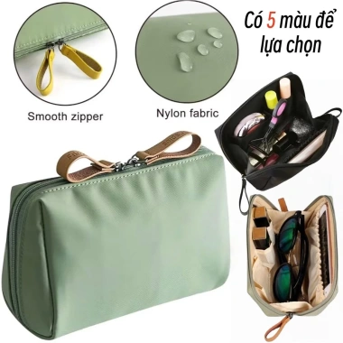 Túi trang điểm Hàn Quốc dung tích lớn, chống nước, nhiều ngăn, chống thấm - Giá chỉ 46.000 VND