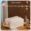 Túi trang điểm khóa kéo đôi ba tầng, dung lượng cao, vệ sinh cá nhân cao cấp 108.800đ 3
