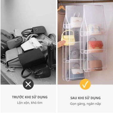Túi treo bảo quản đa tầng TD64 New - vải lưới cao cấp, chống bụi bẩn, 149.000₫