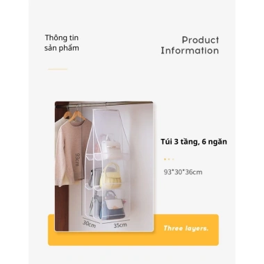 Túi treo bảo quản đa tầng TD64 New - vải lưới cao cấp, chống bụi bẩn, 149.000₫