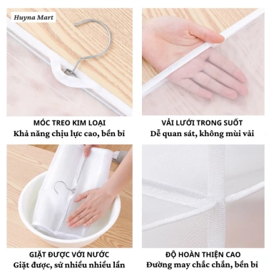 Túi treo bảo quản đa tầng TD64 New - vải lưới cao cấp, chống bụi bẩn, 149.000₫