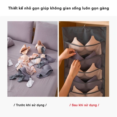 Túi Treo Đồ Lót Tất 2 Mặt JYoohome - Đựng Lót, Vớ, Móc Xoay 360, Giá 36.200₫