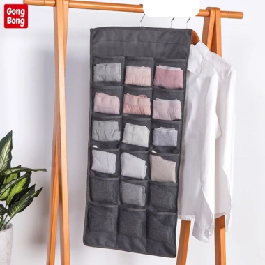 Túi treo tủ đựng đồ lót màu ghi - khay lưới 2 mặt 30 ngăn, sắp xếp tiện lợi, giá 49.000₫ 2