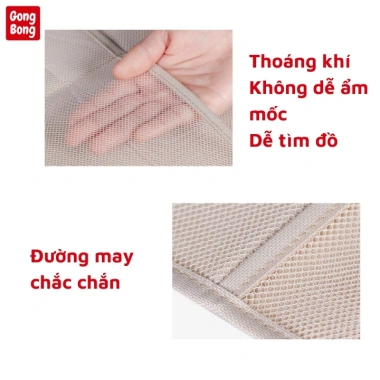 Túi treo tủ đựng đồ lót màu ghi - khay lưới 2 mặt 30 ngăn, sắp xếp tiện lợi, giá 49.000₫ 4