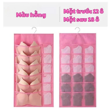 Túi treo tủ đựng đồ lót màu ghi - khay lưới 2 mặt 30 ngăn, sắp xếp tiện lợi, giá 49.000₫ 10