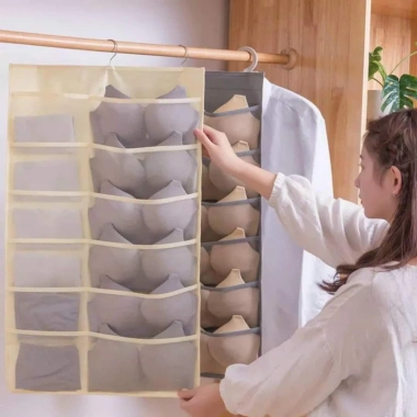 Túi treo tủ đựng đồ lót, tất vớ màu ghi - khay lưới 30 ngăn tiện ích, giảm giá 35k 5 Túi treo tủ đựng đồ lót, tất vớ màu ghi - khay lưới 30 ngăn tiện ích, giảm giá 35k 5