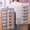 Túi treo tủ đựng đồ lót, tất vớ màu ghi - khay lưới 30 ngăn tiện ích, giảm giá 35k 6